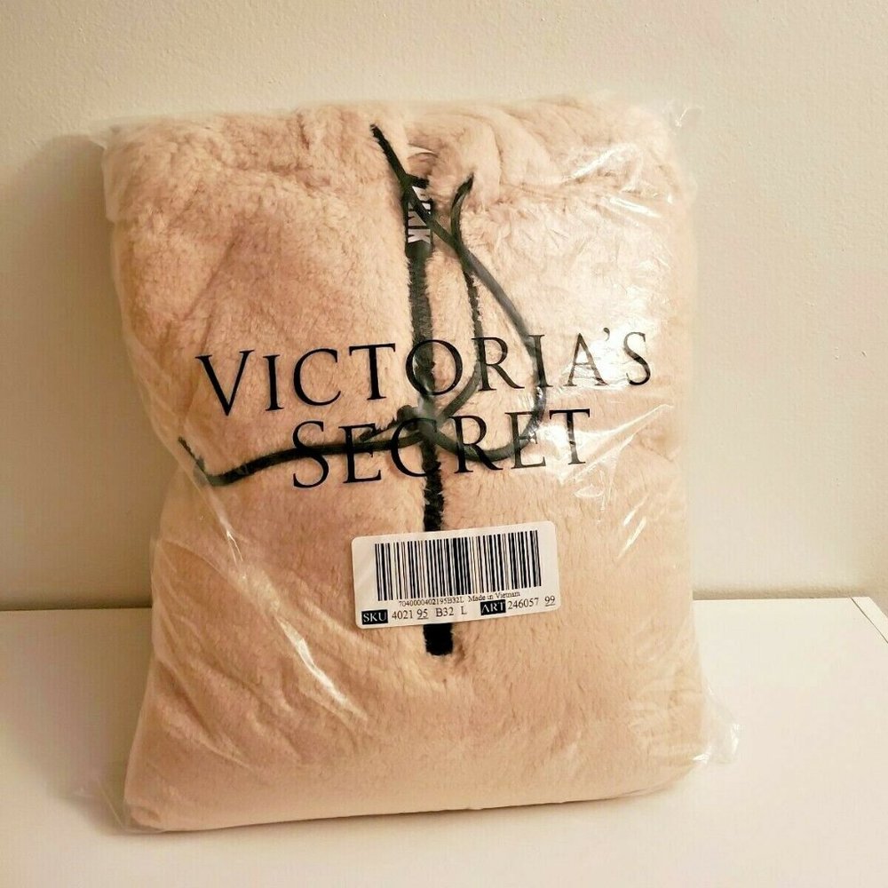 Vs Pink Half Zip Teddy Pullover Large Nip - image 4